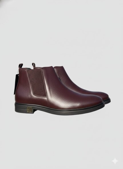 Brown genuine leather Chelsea boots for men