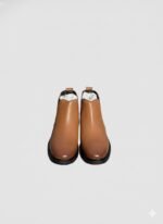 Tan genuine leather Chelsea boots for men