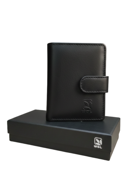 WDL Men’s Genuine Leather Office Wallet (Black)